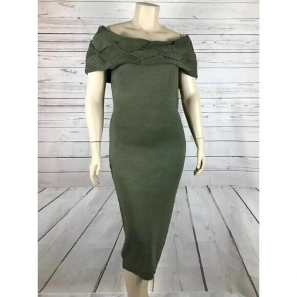 Off-The-Shoulder Midi Sweater Dress NWT 1X - Picture 2 of 6